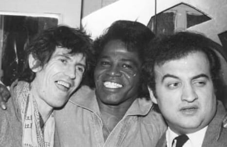 This image has an empty alt attribute; its file name is Keith-Richards-John-Belushi-and-James-Brown-Together.jpg