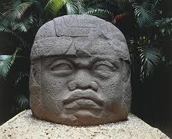 Massive Olmec Warrior Head Sculptures